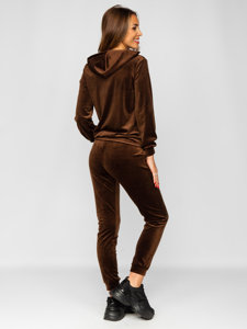 Women's 2-Piece Velour Tracksuit Chocolate Bolf 829