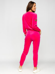 Women's 2-Piece Velour Tracksuit Pink Bolf 8129