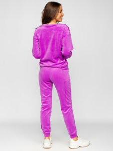 Women's 2-Piece Velour Tracksuit Violet Bolf 642