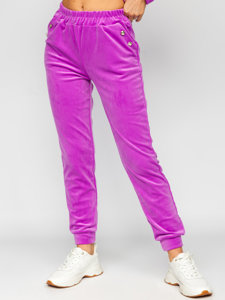 Women's 2-Piece Velour Tracksuit Violet Bolf 642