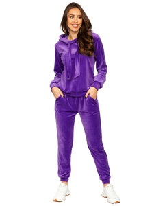 Women's 2-Piece Velour Tracksuit Violet Bolf 643