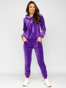 Women's 2-Piece Velour Tracksuit Violet Bolf 643