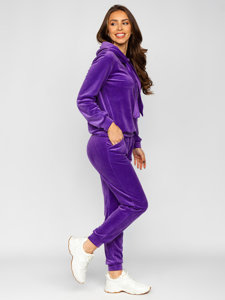 Women's 2-Piece Velour Tracksuit Violet Bolf 643