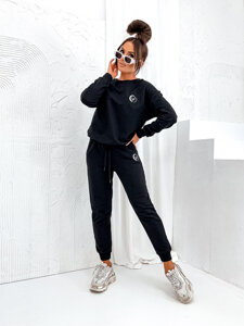 Women's 2-piece Cotton Tracksuit MOON Black Bolf VE64