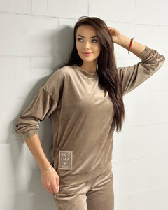 Women's 2-piece Velour Tracksuit Cappuccino Bolf 8198