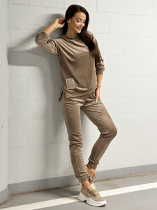 Women's 2-piece Velour Tracksuit Cappuccino Bolf 8198