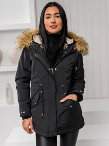 Women's 2in1 Winter Parka Jacket with hood Black Bolf 16M9199A1