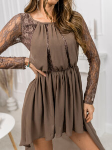 Women's Asymmetric Dress Brown Bolf HS-316