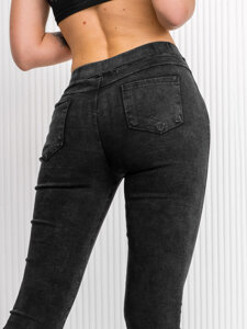 Women's Denim Leggings Black Bolf W7059