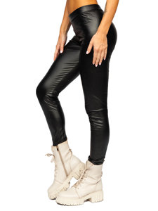 Women's Faux Leather Leggings Black Bolf 0012