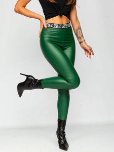 Women's Faux Leather Leggings Green Bolf MY16572