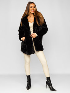 Women's Faux Sheepskin Coat Black Bolf 21131