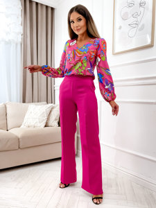 Women's Flared Pants Fuchsia Bolf 8158