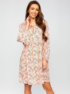 Women's Floral Dress Beige Bolf 3019