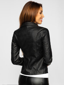 Women's Leather Biker Jacket Black Bolf B0112