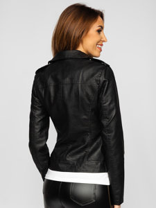 Women's Leather Biker Jacket Black Bolf B0118