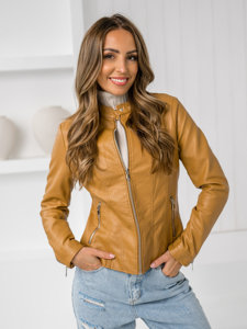 Women's Leather Jacket Brown Bolf 11Z8052