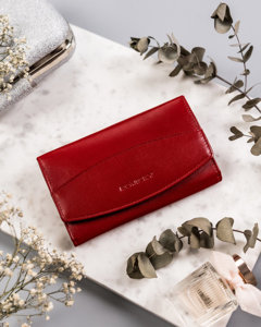 Women's Leather Wallet Red 19560