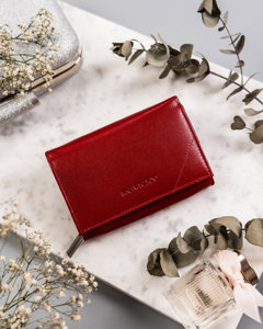 Women's Leather Wallet Red 19568