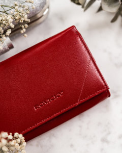 Women's Leather Wallet Red 19568