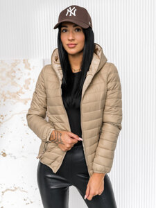 Women's Lightweight Jacket with hood Beige Bolf B0123