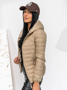 Women's Lightweight Jacket with hood Beige Bolf B0123