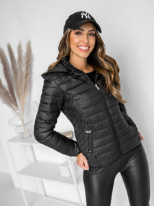 Women's Lightweight Jacket with hood Black Bolf B0124