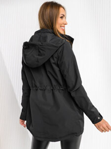 Women's Lightweight Parka Jacket with Hood Black Bolf 7018