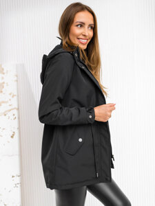 Women's Lightweight Parka Jacket with Hood Black Bolf 7018