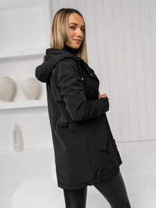 Women's Lightweight Parka Jacket with hood Black Bolf 7038A1