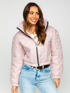 Women's Lightweight Quilted Bomber Jacket Powder Pink Bolf 82622