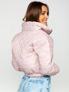 Women's Lightweight Quilted Bomber Jacket Powder Pink Bolf 82622