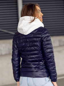 Women's Lightweight Quilted Jacket Navy Blue Bolf 5M706