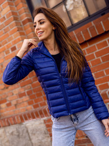 Women's Lightweight Quilted Jacket with hood Cobalt Bolf 20313