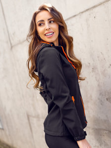 Women's Lightweight Softshell Jacket Black-Orange Bolf HH018