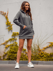 Women's Longline Hoodie Graphite Bolf YS10003