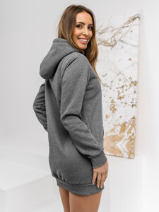 Women's Longline Hoodie Graphite Bolf YS10003-A