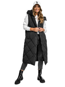 Women's Longline Quilted Gilet Black Bolf 5M3165