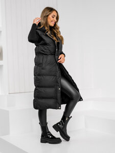 Women's Longline Quilted Gilet Black Bolf 5M728