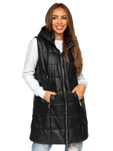 Women's Longline Quilted Gilet Black Bolf 82019