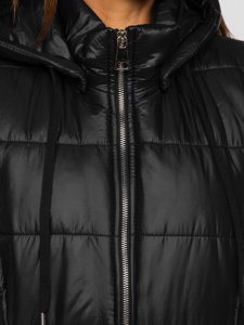 Women's Longline Quilted Gilet Black Bolf 82019