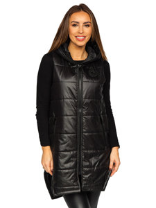 Women's Longline Quilted Gilet Black Bolf B0122