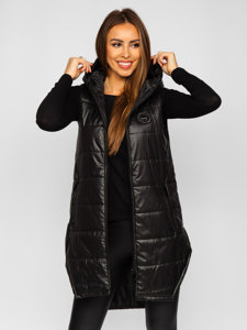 Women's Longline Quilted Gilet Black Bolf B0122