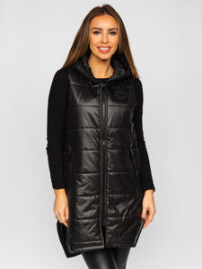 Women's Longline Quilted Gilet Black Bolf B0122