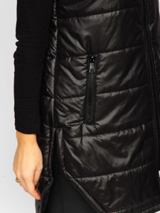 Women's Longline Quilted Gilet Black Bolf B0122