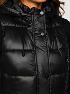 Women's Longline Quilted Gilet Black Bolf B8021