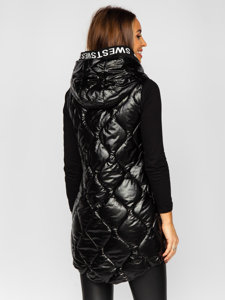 Women's Longline Quilted Gilet Black Bolf B8103