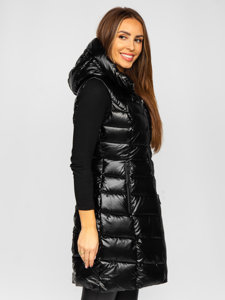 Women's Longline Quilted Gilet Black Bolf DK103