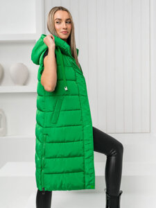 Women's Longline Quilted Gilet Green Bolf MY6315