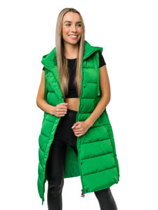 Women's Longline Quilted Gilet Green Bolf MY6315